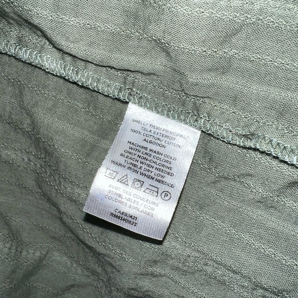 Ann Taylor LOFT Green Peasant Shirt Ruffle High Neck Long Sleeve Size Me… - Picture 6 of 6